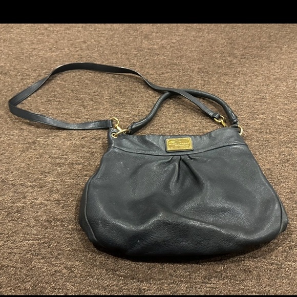 MARC JACOBS NEW YORK BLACK PEBBLE LEATHER HOBO HILLIER PURSE SHOULDER BAG (393) - Picture 1 of 5